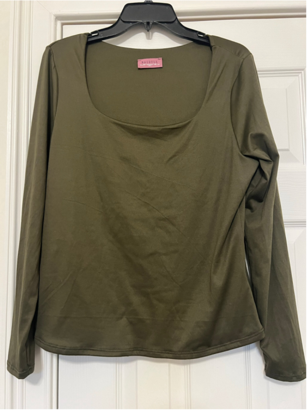 Women's Ragdoll Long Sleeve Tee Olive Green Size 2X